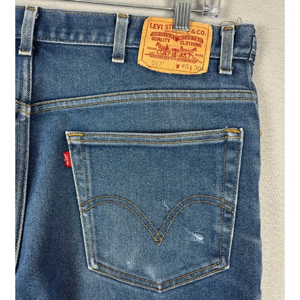Levis 517 Boot Cut Jeans 5 Pocket Denim 40x28 Blue Wash Y2K
